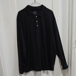 XL Lands End Longsleeve Polo - Black